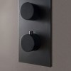 Mitigeur thermostatique douche encastré 1 sortie avec façade de Treemme, design rond, noir_D1