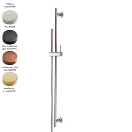 Set de douche : barre de douche et douchette stylo ronde de Treemme, inox 4 finitions + flexible