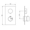 Parties externes thermostatique douche 1 sortie design carré, laiton 12 finitions, schéma technique