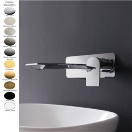 Parties externes mitigeur lavabo mural RAN de Treemme, bec 18 ou 23 cm, laiton 10 finitions