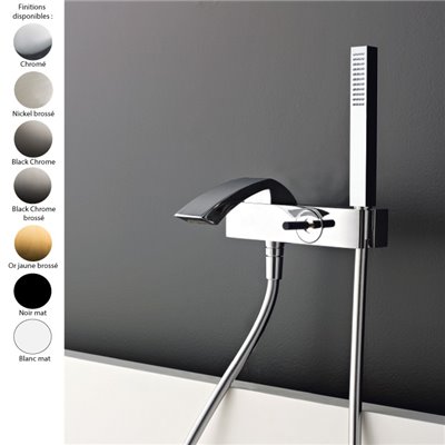 Mitigeur baignoire mural en applique ARCHE + douchette