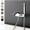 Mitigeur baignoire mural en applique ARCHE de Treemme + douchette, laiton 7 finitions