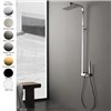 Colonne douche mitigeur ARCHE de Treemme, pommeau 26x36 cm, laiton 7 finitions