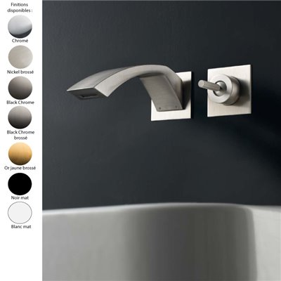 Parties externes mitigeur lavabo mural 2 trous ARCHE, bec 19 cm