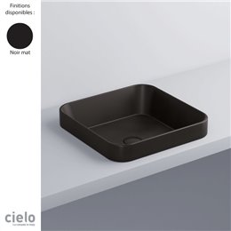 Vasque carrée semi-encastrée 40x40 cm ENJOY, céramique noire