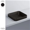 Vasque carrée semi-encastrée 40x40 cm ENJOY, céramique noir mat