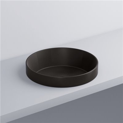 Vasque ronde semi-encastrée Ø40 cm ENJOY, céramique noir mat