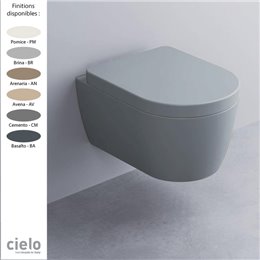 Cuvette WC suspendue sans bride SMILE MINI 35x48 cm, céramique coloris mats "Terre di Cielo"