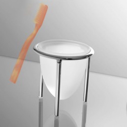 Gobelet de salle de bain design KHALA, verre et Cromall_P2