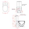 Schéma technique pack WC monobloc FILE 2.0, sortie duale, céramique blanche