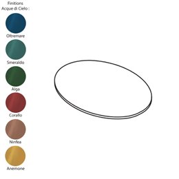 Tablette en céramique pour structure porte-vasque CATINO OVALE coloris Acque di Ciel