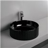 Vasque ronde à poser Ø44 cm MILLERIGHE, céramique noire brillante