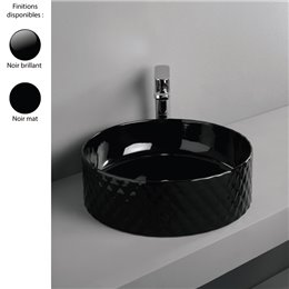 Vasque ronde à poser Ø44 cm ROMBO, céramique noire