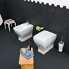 Cuvette WC à adosser + bidet design JAZZ de Artceram, sortie duale, céramique blanc brillant