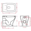 Cuvette WC à adosser design JAZZ de Artceram, sortie duale, schéma technique