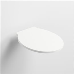 Abattant WC blanc brillant pour cuvette CATINO, charnières à fermeture ralentie chromées