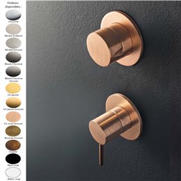 Mitigeur douche encastré 2 sorties (2 trous) UP+ de Treemme, inverseur manuel, laiton 12 finitions