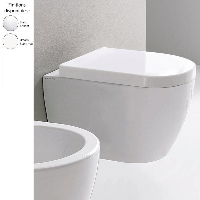 Cuvette WC compacte suspendue MOON 45, céramique blanche