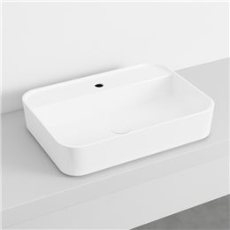 Vasque rectangulaire à poser 60x43,5 cm SHUI COMFORT, céramique blanc brillant