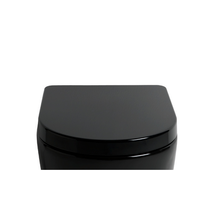 Abattant WC noir pour cuvette FILE 2.0 charnieres a fermeture ralentie