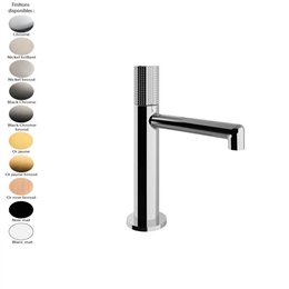 Mitigeur lavabo à poser T30, bec haut 10 cm, manette guillochée