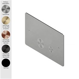 Plaque de déclenchement chasse WC 25x16 cm en inox de Quadro Design, boutons ronds