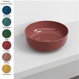 Vasque ronde à poser Ø40xH15 cm ERA SMALL, céramique coloris brillants Acque Terre di Cielo