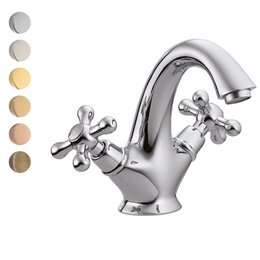 Mélangeur lavabo rétro ROMANTICA, bec bas + bonde