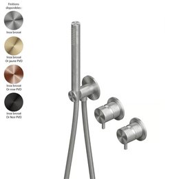 Robinetterie douche encastrée en inox OTTAVO-SOURCE + kit douchette