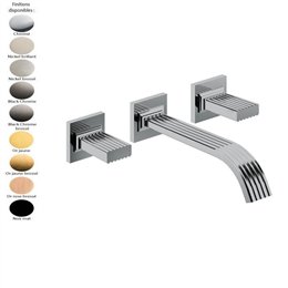 Parties externes mélangeur lavabo mural 3 trous KEA, saillie 19 cm