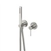 Parties externes mitigeur encastré inox brossé 40MM + kit douchette (2 trous)
