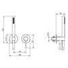 Schéma technique parties externes mitigeur encastré inox 40MM + kit douchette (2 trous)