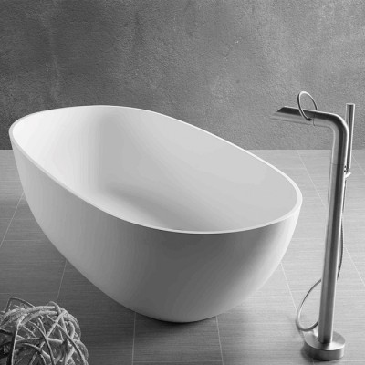 Mitigeur baignoire sur pied PURE en inox, bec haut 82 cm
