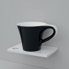 Vasque design à poser CUP, résine bicolore noir et blanc brillant_P1