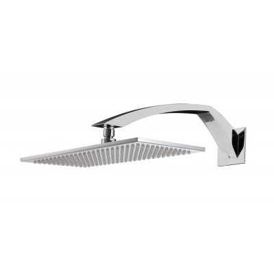 Set ARCHE : Pommeau douche laiton rectangulaire 26x36 cm + bras mural