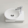 Petit lave-mains design sur support 40x25 cm en Solid Surface + porte-serviette_D1