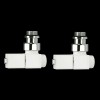 Pack 2 robinets radiateur équerre blanc, design cubique_P1