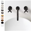 Parties externes mélangeur lavabo mural 3 trous LINE, bec 17 ou 23 cm, laiton 10 finitions