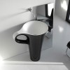 Lavabo colonne à poser au sol CUP, résine noir et blanc_P2