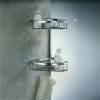 Etagère de douche d'angle 2 paniers 18x18 cm, laiton chromé_A1