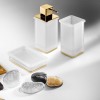 Accessoires de salle de bain à poser design LULU, verre et laiton doré_A1