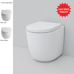 Cuvette WC sans bride à adosser design FILE 2.0 de Artceram, sortie duale, céramique blanc brillant ou mat - P2