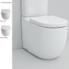 Cuvette WC pour réservoir attenant design FILE 2.0, sortie duale, céramique blanc brillant ou mat - D2