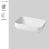 Vasque rectangle à poser 60x40 cm design GIO EVOLUTION de Hidra, céramique blanche - P1