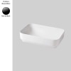 Vasque rectangle à poser 60x40 cm design GIO EVOLUTION de Hidra, céramique noir brillant - P1