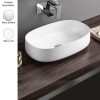 Vasque oblongue à poser 55x35 cm design COGNAC de Artceram, céramique fine, blanc - A1