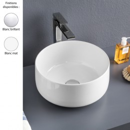 Vasque ronde à poser Ø35 cm design COGNAC de Artceram, céramique fine, blanc