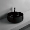 Vasque ronde à poser Ø42 cm design COGNAC de Artceram, céramique fine, noir brillant - P2