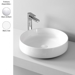 Vasque ronde à poser Ø48 cm design COGNAC de Artceram, céramique fine, blanc - P2