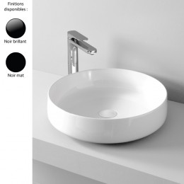 Vasque ronde à poser Ø48 cm design COGNAC de Artceram, céramique fine, noir - P2
